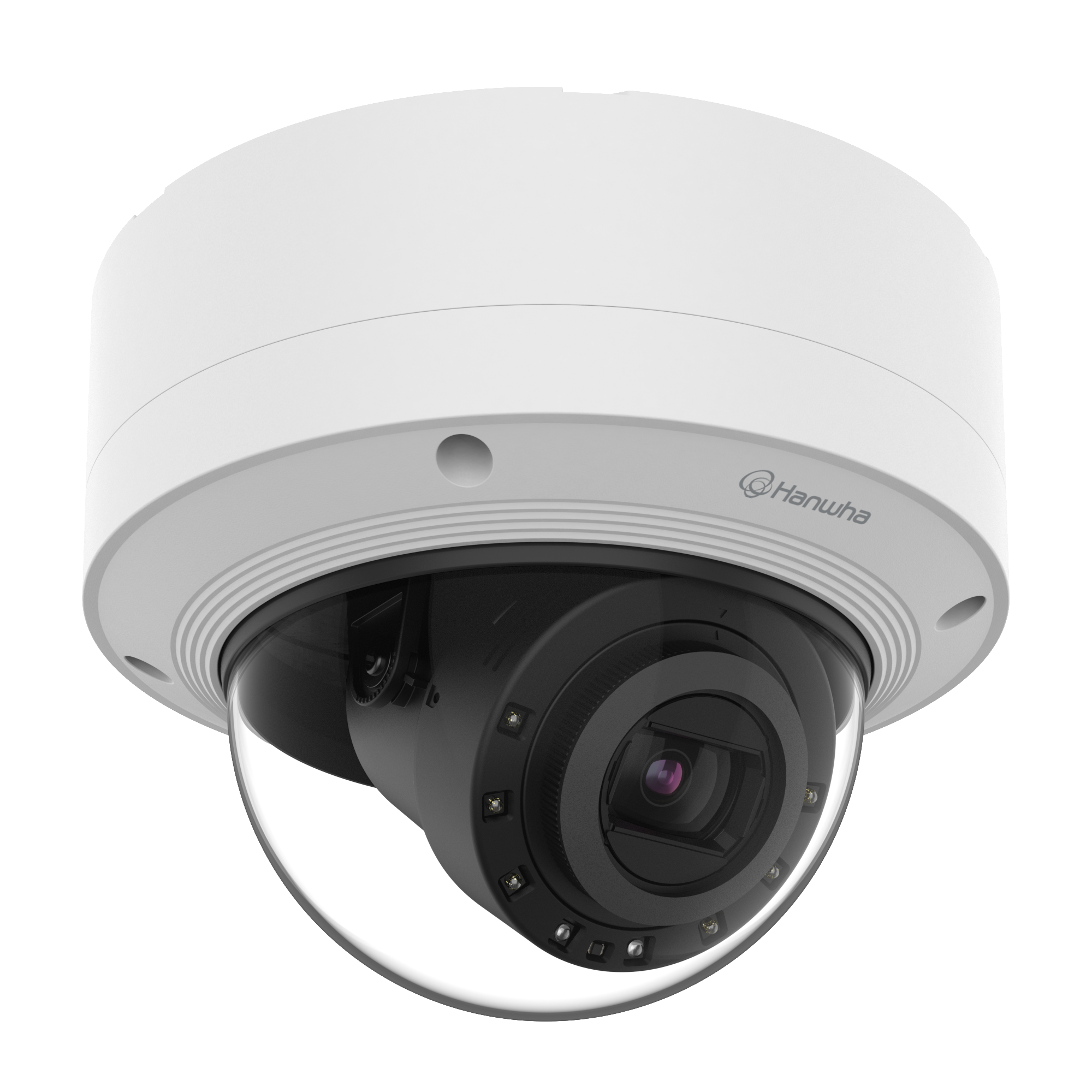 Hanwha XNV-6123R X-Plus 2MP AI IR Vandal Dome 12x Zoom — 90m WiseIR, 150dB WDR, IP66/IP67/IP6K9K/IK10+/NEMA4X