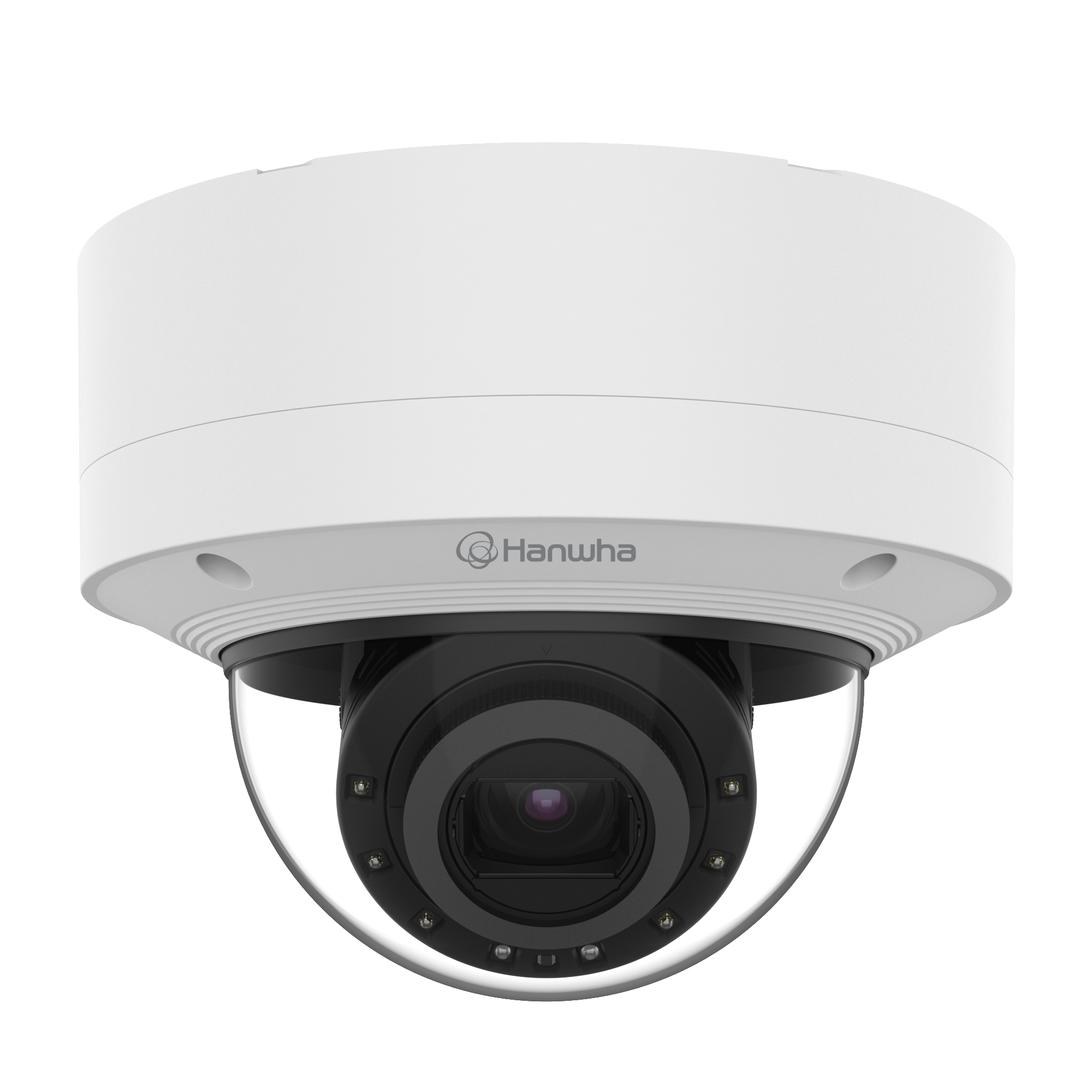 Hanwha XNV-6123R X-Plus 2MP AI IR Vandal Dome 12x Zoom — 90m WiseIR, 150dB WDR, IP66/IP67/IP6K9K/IK10+/NEMA4X