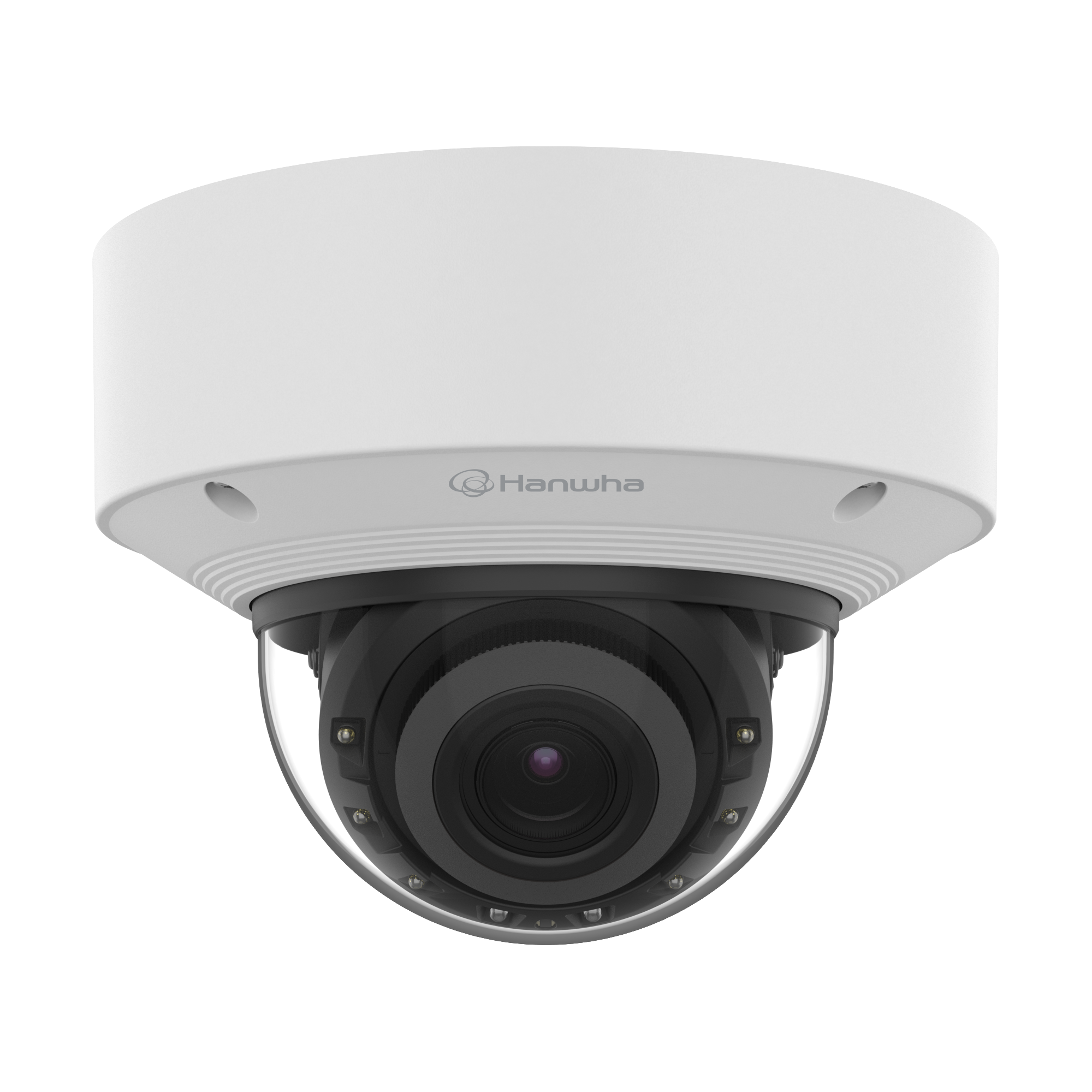 Hanwha XNV-C8083R X-Core 6MP AI IR Vandal Dome 4.4-9.3mm — 1/1.8" Sensor, 40m WiseIR, IP66/IP67/IK10/NEMA4X