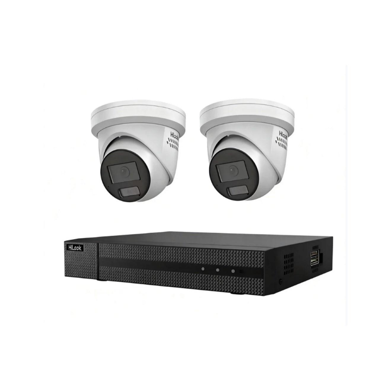 HiLook 6MP 2 Camera Kit with AI IntelliSense, Full-Color Built-in Audio, 4CH 4K NVR