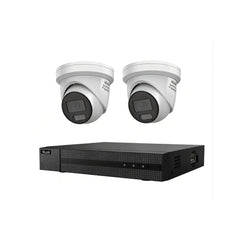 HiLook 6MP 2 Camera Kit with AI IntelliSense, Full-Color Built-in Audio, 4CH 4K NVR