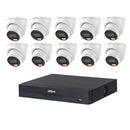 Dahua 10 x 8MP DH - IPC - HDW3867EM - S - IL - ANZ Fixed Starlight Turret Cameras, 16CH AI NVR + 4TB HDD - SMarket