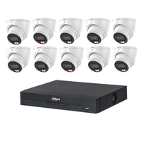 Dahua 10 x 8MP DH - IPC - HDW3867EM - S - IL - ANZ Fixed Starlight Turret Cameras, 16CH AI NVR + 4TB HDD - SMarket