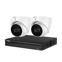 Dahua 2 x 6MP DH - IPC - HDW3666EM Turret Security Kit 50m IR 2.8mm + 4CH NVR Wizsense + 4TB HDD - SMarket