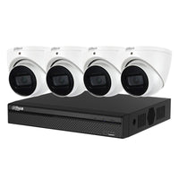 Dahua 4 x 6MP DH-IPC-HDW3666EMP-S-AUS AI Turret Security Kit 50m IR 2.8mm with Wizsense + AI 4CH NVR + 4TB HDD