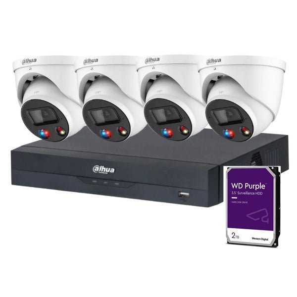 Dahua 4 x 6MP DH-IPC-HDW3649H-AS-PV-ANZ TIOC 2.0 with Wizsense Turret 4CH Kit + 4TB HDD