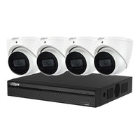 Dahua 4 x 8MP DH-IPC-HDW3866EMP-S-AUS Turret Security CCTV Kit with 4CH Wizsense NVR + 4TB HDD