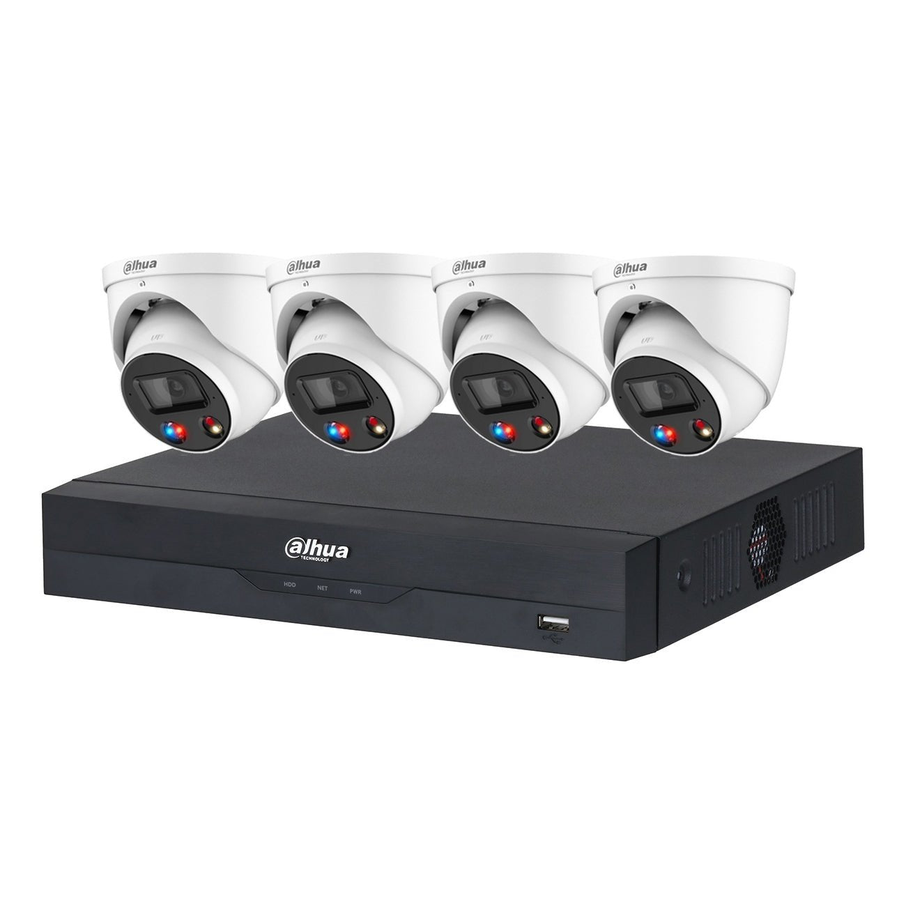 Dahua 4 x 8MP TiOC CCTV Kit: Full Colour Night Vision, Audible Warning 4CH PoE AI NVR + 4TB HDD