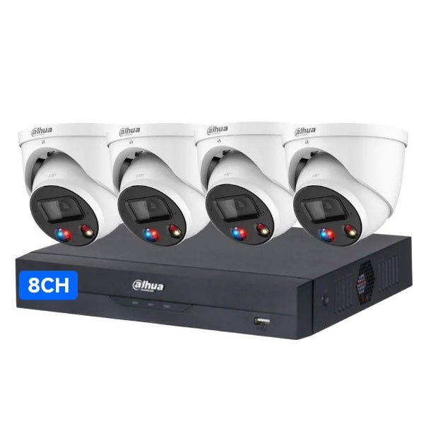 Dahua 4 x 8MP TIOC DH-IPC-HDW3849H-AS-PV-ANZ Turret Kit 8CH NVR + 4TB HDD