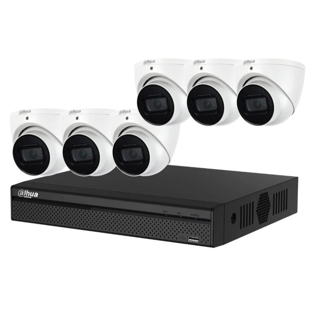 Dahua 6 x 6MP DH-IPC-HDW3666EMP-S-AUS SMD 4.0 AI Turret Kit 50m IR 2.8mm with SMD + 8CH NVR + 4TB HDD