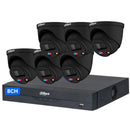 Dahua 6 x BLACK 8MP TIOC DH - IPC - HDW3849H - AS - PV - ANZ Turret Kit with 8CH NVR Wizsense + 4TB HDD - SMarket