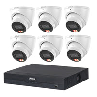 Dahua 6 x DH-IPC-HDW3867EM-S-IL-ANZ Starlight Turret Cameras, 8CH AI NVR CCTV Kit + 4TB HDD