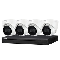 Dahua 8 MP + 4 Channels Kit: 4 x WizSense Fixed Starlight Turret Cameras, AI NVR + 4TB HDD - SMarket