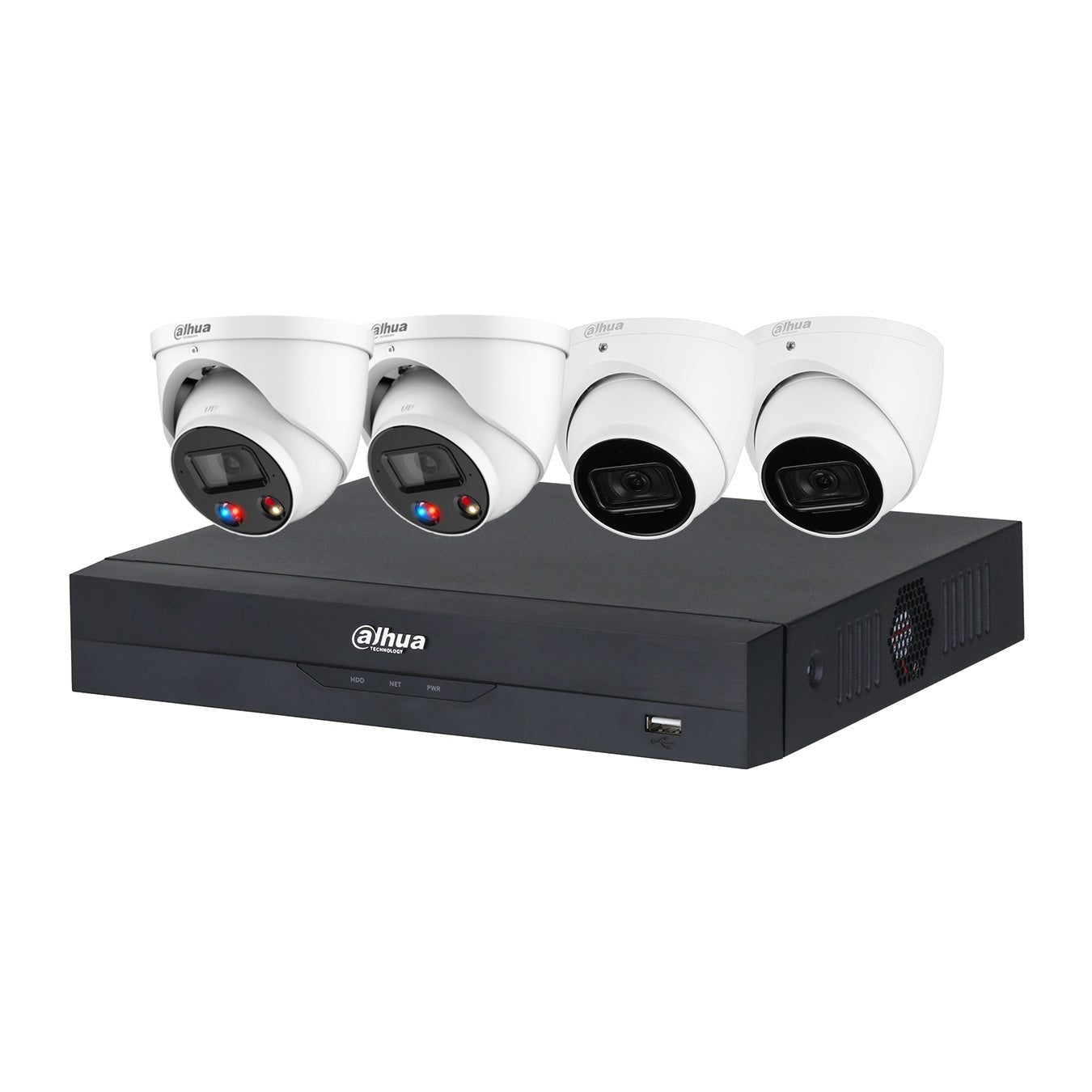 Dahua 8 MP + 8 Channels Kit: 2 x 8MP TiOC and 2 x 8MP Turret Cameras with 8CH AI NVR + 4TB HDD