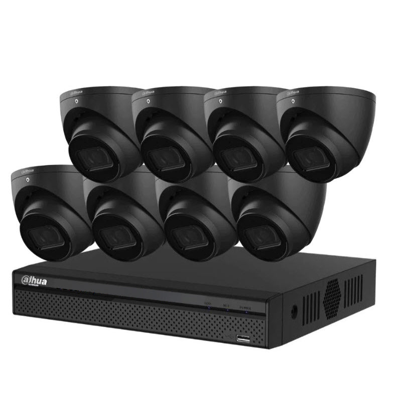 Dahua 8 x 6MP DH-IPC-HDW3666EMP-S-AUS SMD 4.0 AI Turret Kit 50m IR 2.8mm with SMD + 8CH NVR (BLACK) + 4TB HDD