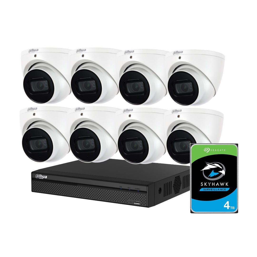 Dahua 8 x 6MP Turret Security Kit + 8CH NVR Wizsense  + 4TB HDD