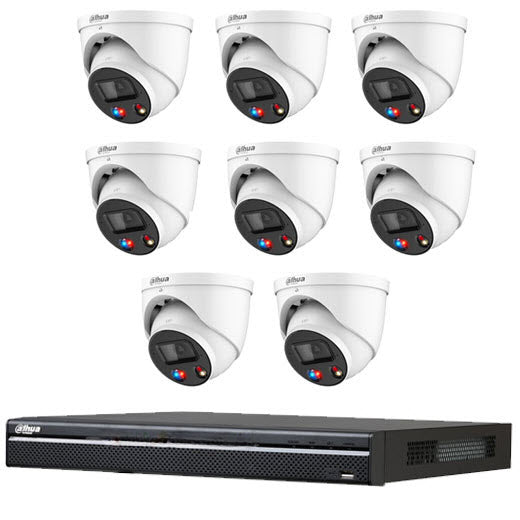 Dahua 8 x 8MP TIOC Advanced 2.0 with SMD4.0 Active Deterrance Turret Kit with 8CH Wizsense NVR + 4TB HDD