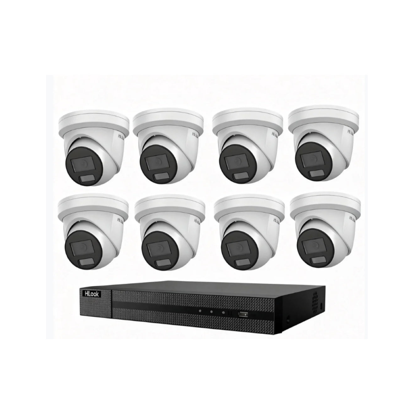 HiLook Hikvision 6MP AcuSense 8CH CCTV Kit with 8 Turret IP Cameras IPC-T262H-MU + 8CH NVR