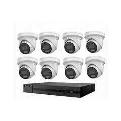 HiLook Hikvision 6MP AcuSense 8CH CCTV Kit with 8 Turret IP Cameras IPC-T262H-MU + 8CH NVR
