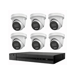 HiLook Hikvision 8MP AcuSense 8CH CCTV Kit with 6 Turret IP Cameras IPC-T282H-MU