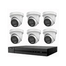 HiLook Hikvision 6MP AcuSense 8CH CCTV Kit with 6 All-in-One Colour Deterrence Cameras IPC-T269-MU/SL