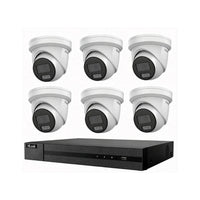 HiLook Hikvision 6MP AcuSense 8CH CCTV Kit with 6 All-in-One Colour Deterrence Cameras IPC-T269-MU/SL