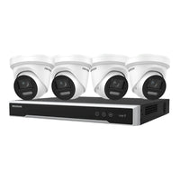 Hikvision 4 x 8MP ColorVu DS-2CD2387G3-LIS2UY/SL Cameras + 8CH 4TB 4K NVR Turret Cameras Bundle