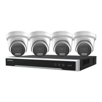 Hikvision 4 x 8MP ColorVu Hybrid 2387G3 Cameras + 8CH 4K NVR (4TB) Bundle: Strobe Light, Two - way Audio, Alarm Cameras & 8 Channel NVR CCTV Kit - SMarket