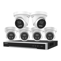 Hikvision 6 Cameras & 8 Channel CCTV Kit: 2 x 8MP ColorVu & 4 x 6MP AcuSense Turret Cameras + 8CH 8K NVR Bundle - SMarket
