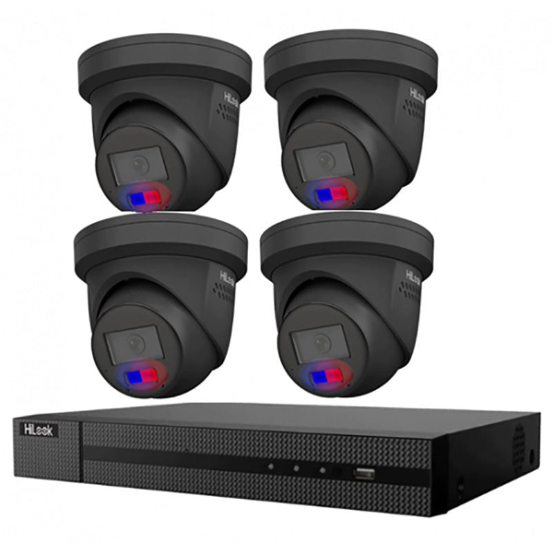 Hikvision Hilook 6MP Acusense 4 Camera CCTV Kit – ACDC Light, Speaker & Strobe BLACK