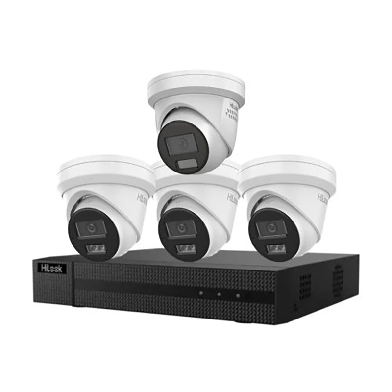 HILook 4 x 6MP Cameras CCTV Kit: 1 x Strobe & 3 x AI Turret Cameras + 4CH or 8CH NVR Bundle