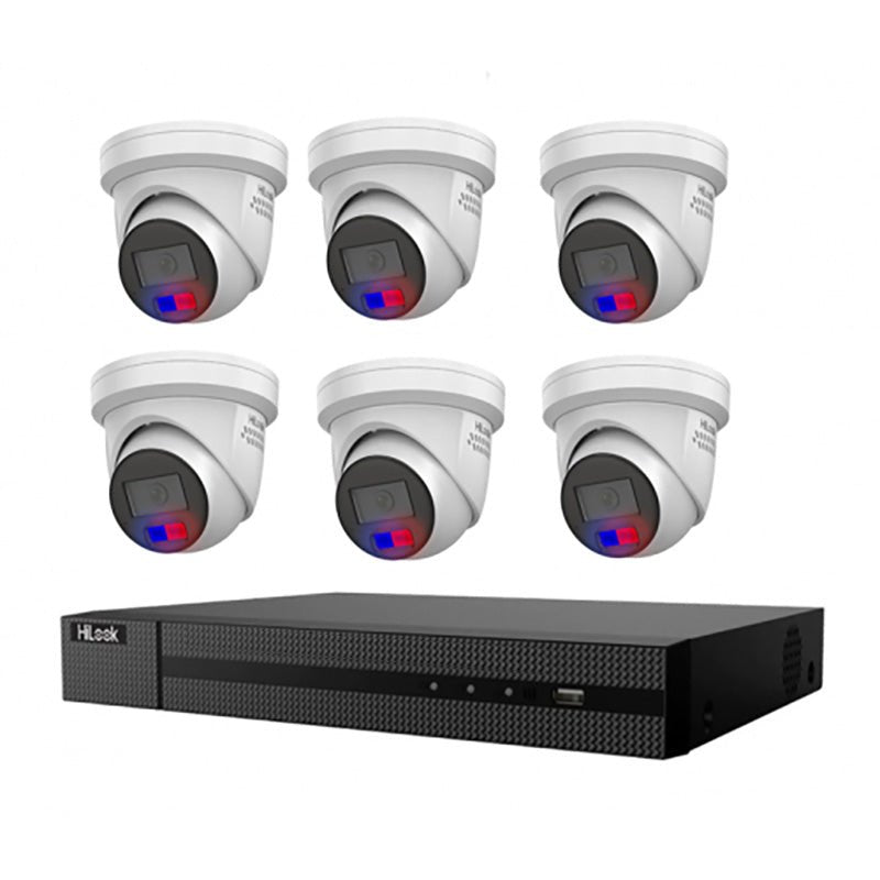 HiLook Hikvision 4K 8MP Active Colour Deterrence 8CH CCTV Kit 6 x IP Active Colour Camera+ 8CH NVR