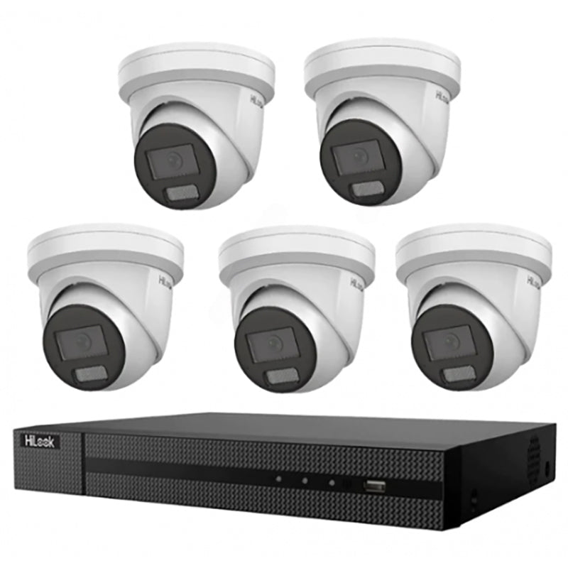 HiLook Hikvision 6MP 8CH CCTV Kit with 5x Turret IP Cameras IPC-T262H-MU