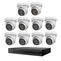 HiLook Hikvision 6MP AcuSense 16CH CCTV Kit with 10 Turret IP Cameras IPC - T262H - MU - SMarket