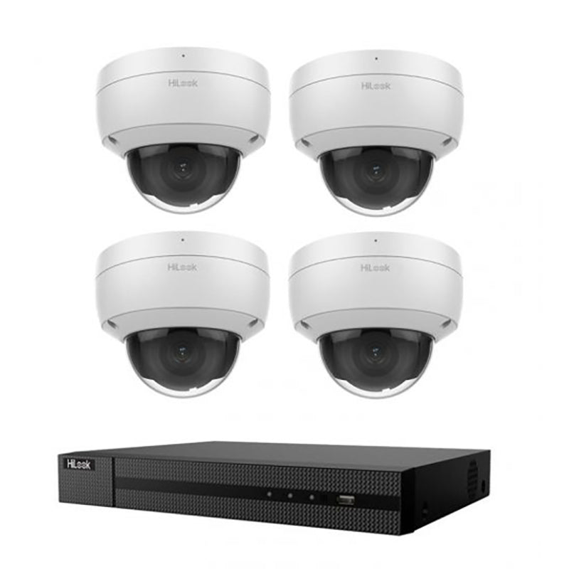 HiLook Hikvision 6MP Acusense 4 Camera 4CH Dome Kit – 4 x IPC-D261H-MU