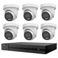 HiLook Hikvision 6MP AcuSense 8CH CCTV Kit with 6 Turret IP Cameras + 8CH NVR IPC - T262H - MU - SMarket
