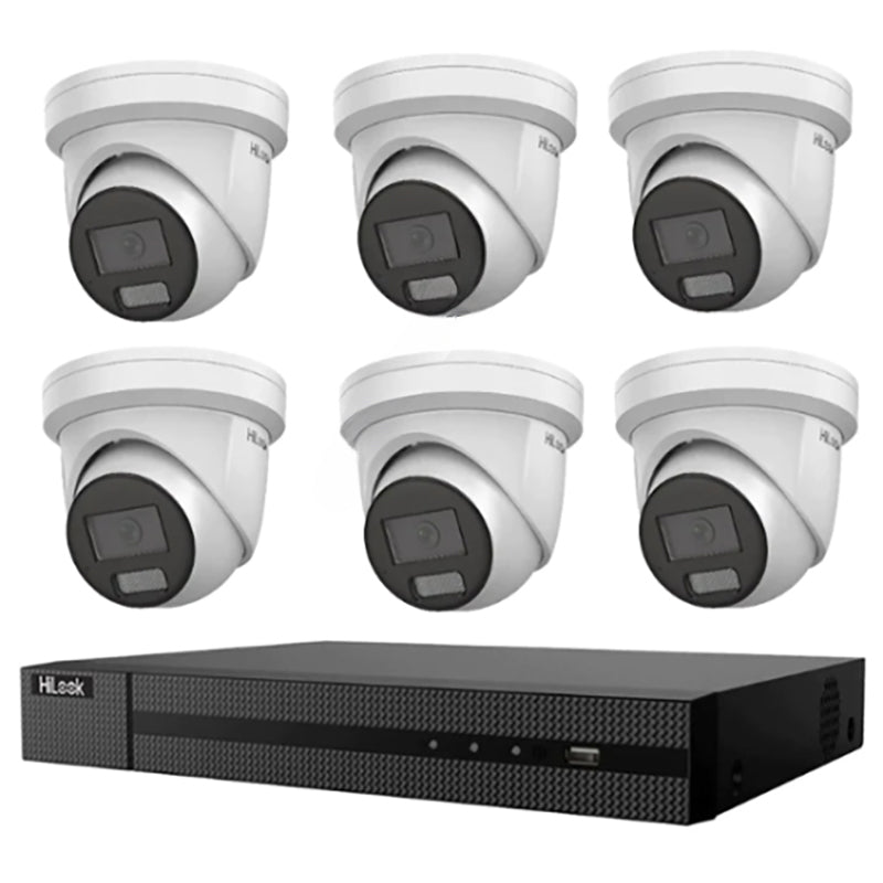 HiLook Hikvision 6MP Pro Series CCTV Kit – 6x Turret IPC-T363H-MU + 8CH PoE NVR (NVR-108MH-C/8P)