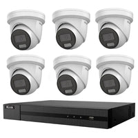 HiLook Hikvision 8MP Pro Series CCTV Kit – 6x Turret IPC - T383H - MU + 8CH PoE NVR (NVR - 108MH - C/8P) - SMarket