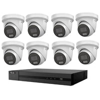 HiLook Hikvision 8MP 4K AcuSense CCTV Kit – 8x Turret IPC-T381H-MU + 8CH PoE NVR (NVR-108MH-C/8P)