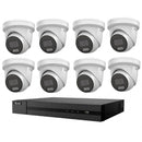 HiLook Hikvision 6MP AcuSense 8CH CCTV Kit with 8 Turret IP Cameras IPC-T262H-MU + 8CH NVR