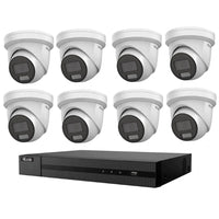HiLook Hikvision 6MP AcuSense 8CH CCTV Kit with 8 Turret IP Cameras IPC-T262H-MU + 8CH NVR