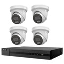 HiLook Hikvision 6MP AcuSense 4CH CCTV Kit with 4 Turret IP Cameras IPC-T262H-MU
