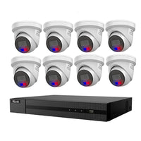 HiLook by Hikvision 6MP AcuSense 8CH CCTV Kit with 8 Colour Deterrence Cameras IPC-T269-MU/SL