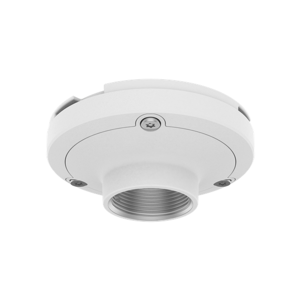 Hanwha SBP-115PFA white mount adaptor with 1.5-inch PF connection; supplied in a three-pack