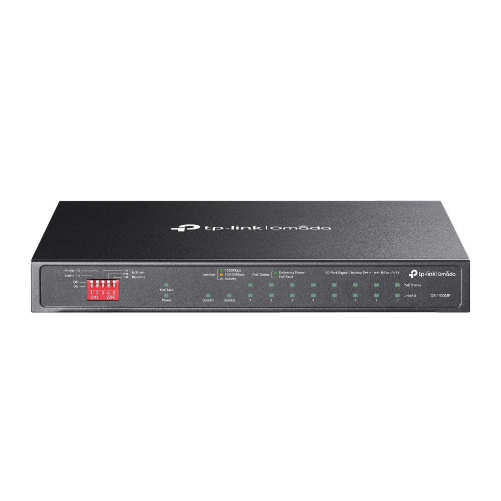 TP-Link Omada DS110GMP fanless PoE switch, supplier SKU TL-DS110GMP