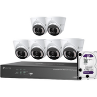 TP-Link VIGI NK8MP-T6425-2T 8-Channel PoE NVR Kit 6 4MP Turret Cameras 2TB HDD
