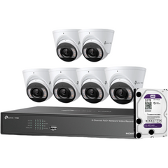 tp-link VIGI NK8MP‑T6425‑2T 8‑Channel PoE+ NVR Kit – 6× 4 MP Turret Cameras + 2TB HDD
