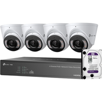 TP-Link VIGI NK4P-T4425-2T 4-Channel PoE NVR Kit 4 4MP Turret Cameras 2TB HDD