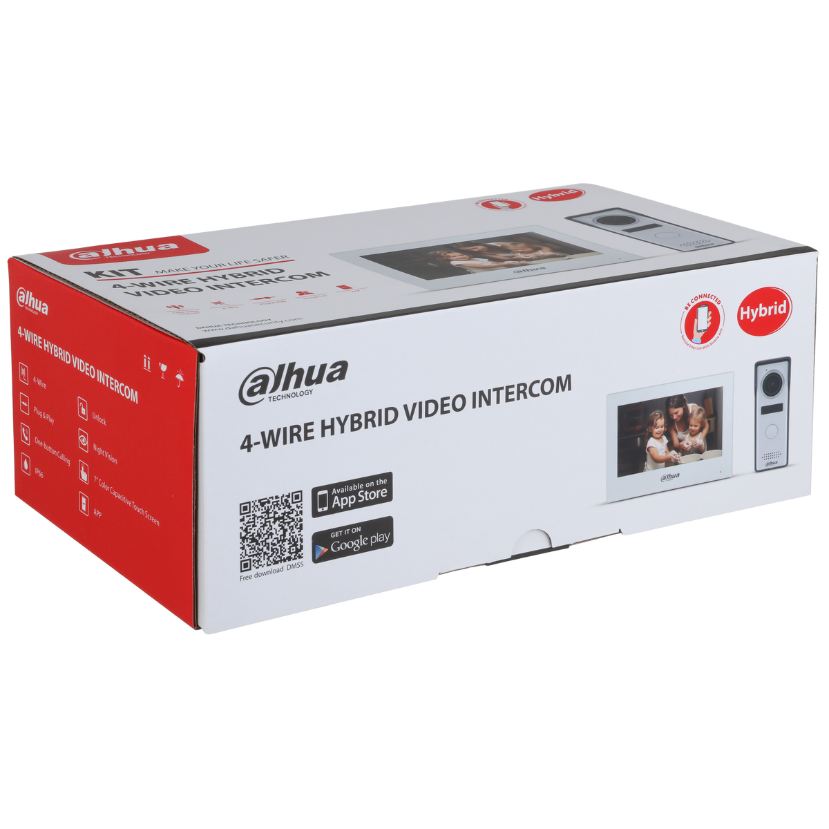 Dahua KTH01M 4-Wire Hybrid Video Intercom Kit with 7-Inch Wi-Fi Monitor