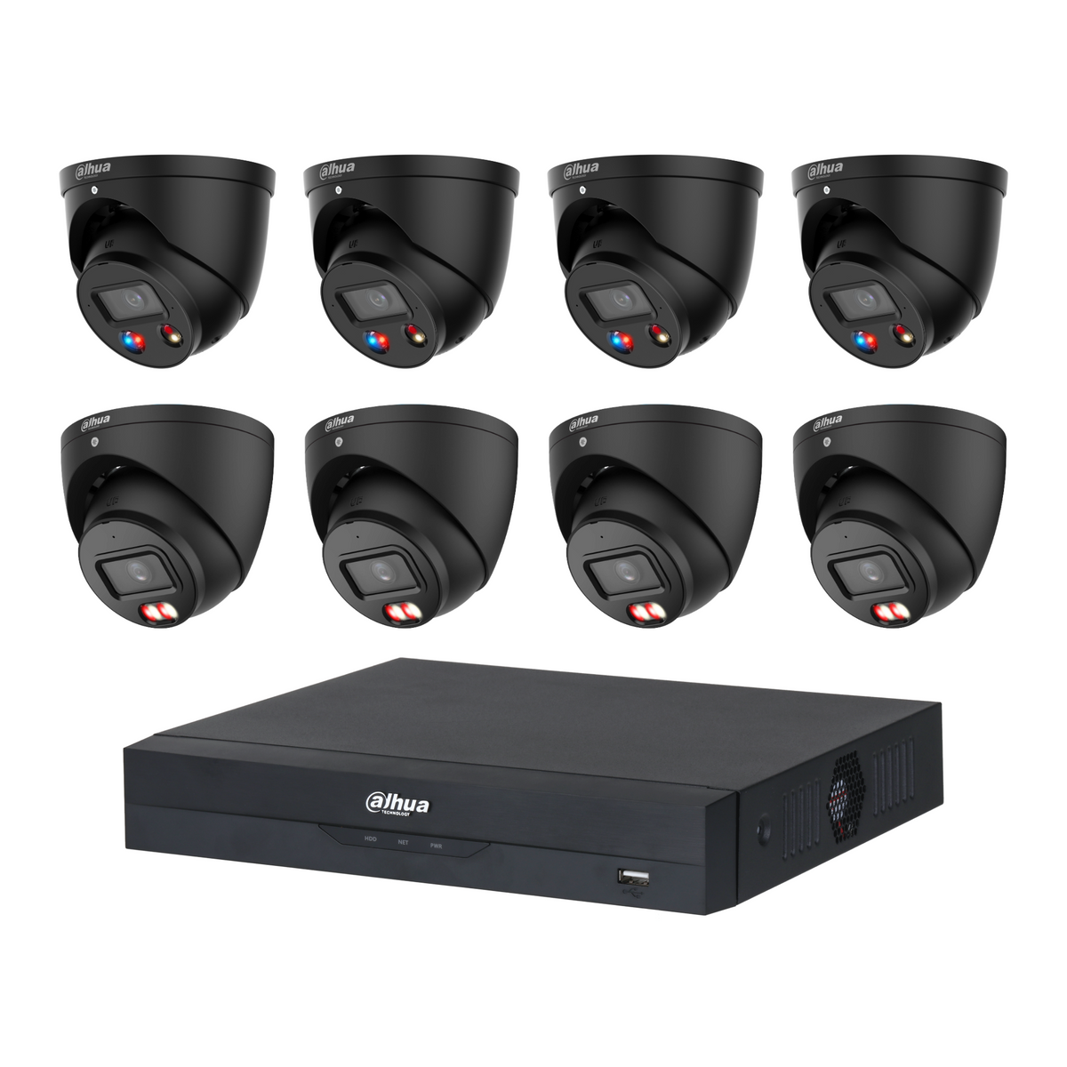 Dahua 8-Camera 8MP CCTV Kit: 4 x DH-IPC-HDW3849H-AS-PV-ANZ-S2 + 4 x DH-IPC-HDW3867EM-S-IL-ANZ, 8CH PoE NVR